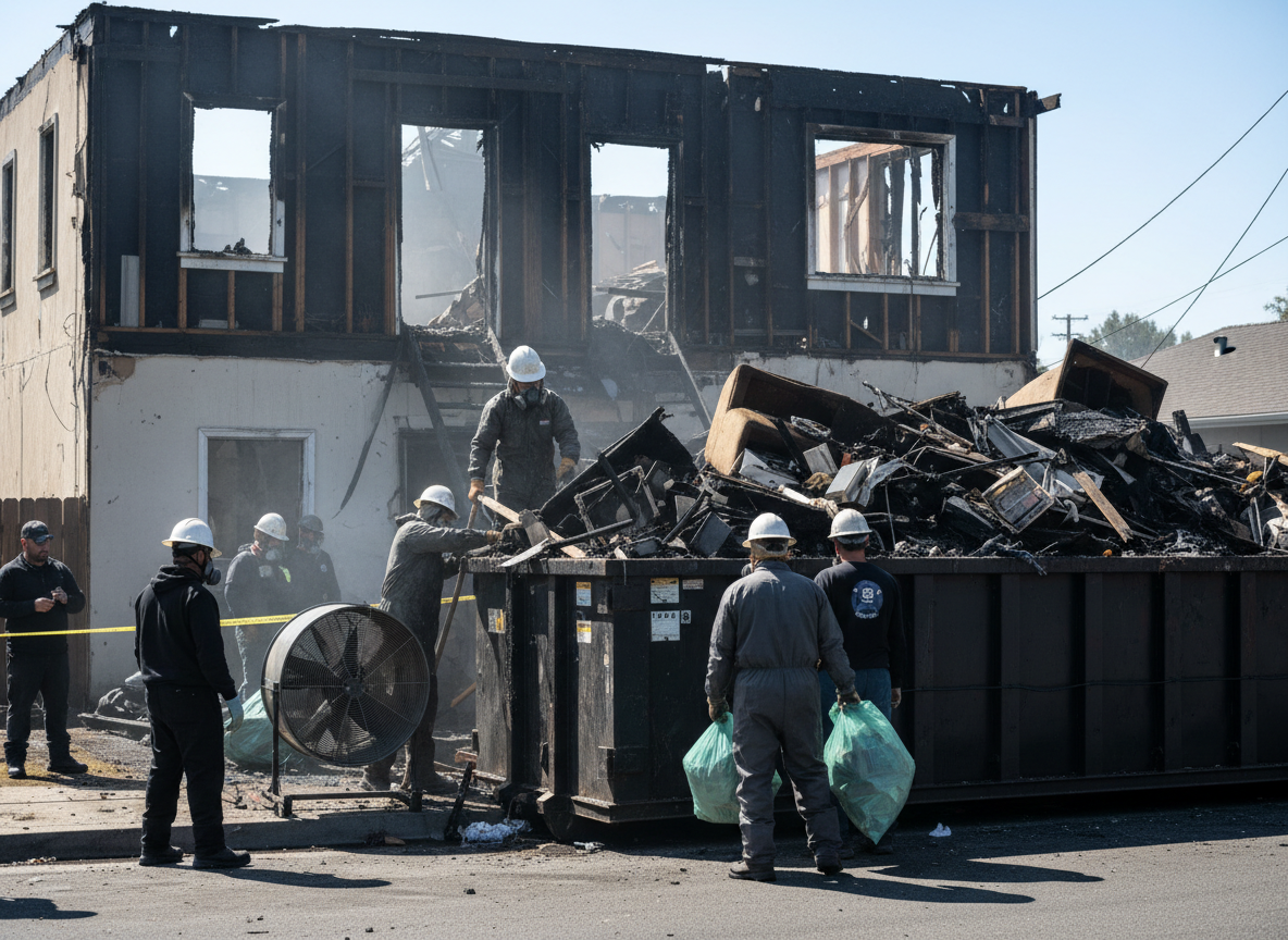 Hoarding Cleanup After Fire in Mentone, CA